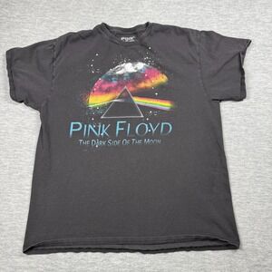 Pink Floyd Shirt Women L Black Dark Side Of The Moon Rock Band Graphic Cotton Te
